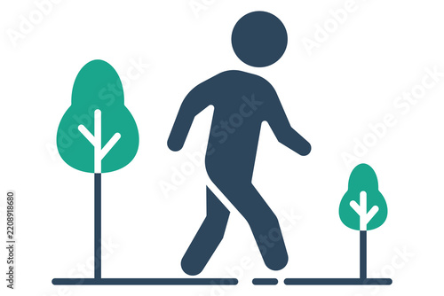 Walking icon. solid icon style. icon related to park and outdoor. people elements vector illustration