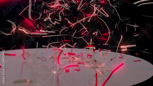 Abstract conceptual shiny festive glitter confetti falling