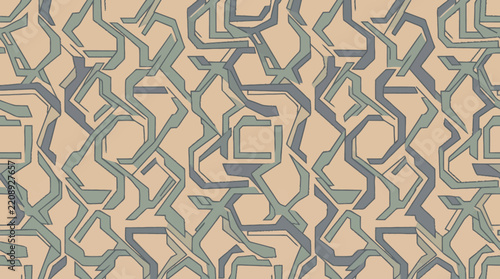 Seamless geometric pattern with angular lines and muted earth tones