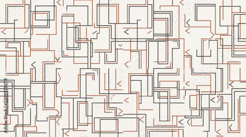 Pattern of geometric seamless lines and technical rectangular shapes