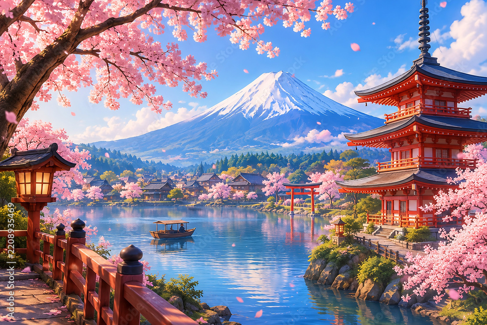 Obraz premium japanese garden in the morning