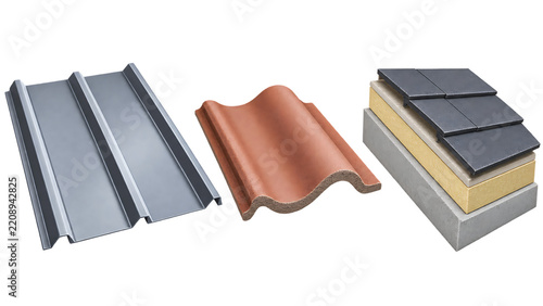 Fire resistant roofing material samples for wildfire resilient home hardening and construction