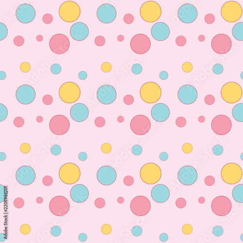 Polka dots pattern seamless background with pastel colors for design and decoration