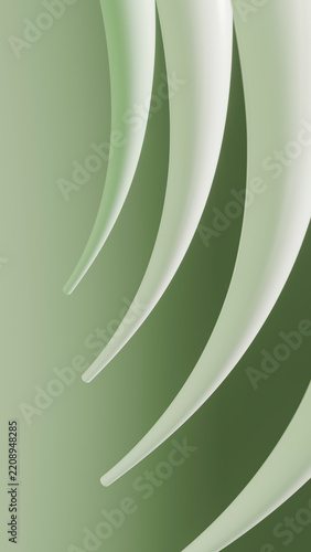 Green abstract curved shapes with smooth flowing gradients