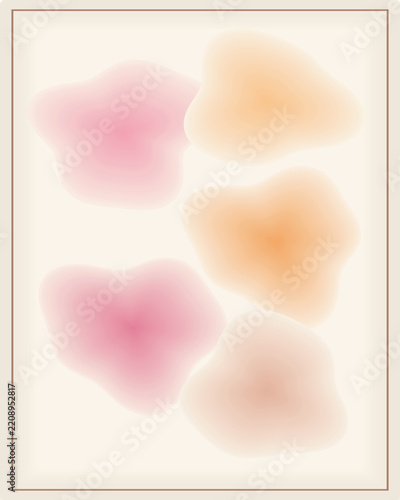 Blush pink organic shapes abstract poster