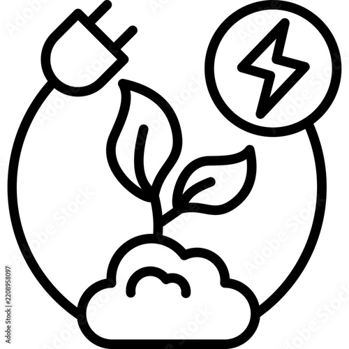 Sustainable Energy line icon