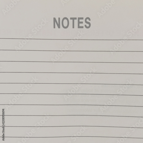 blank calendar page notes