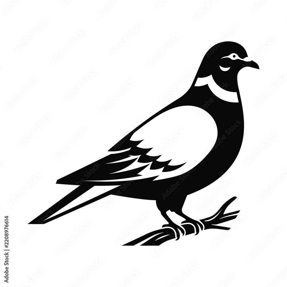 Fototapeta premium City Pigeon Dove Bird Standing Silhouette Graphic