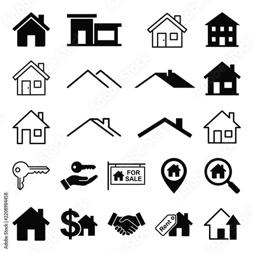 Real Estate and Property Vector Icon Set