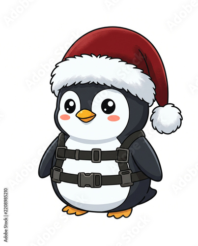 Penguins santa claus cute