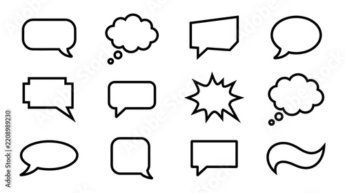Speech Bubbles Icons Set - Communication, Ideas, Chat, Thoughts, Messages