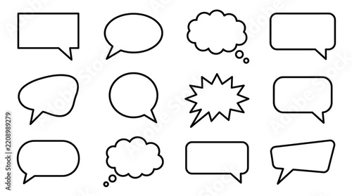 Speech Bubbles Icons Set: Communication, Dialogue, Ideas, Messages