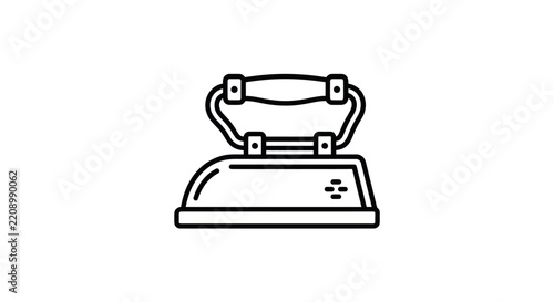 Vintage clothes iron laundry appliance illustration.