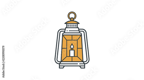 Vintage colored lantern illustration.