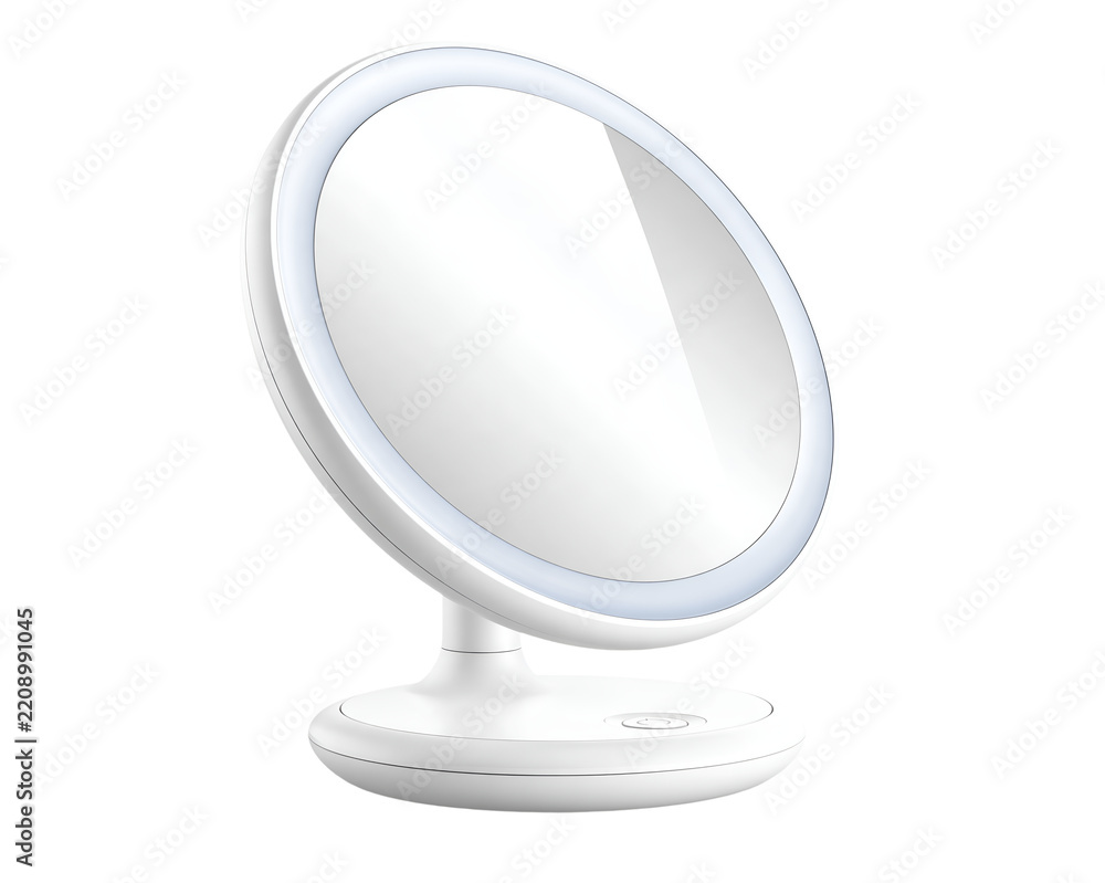 Obraz premium Circular mirror with LED ring light.