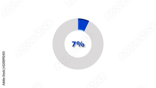 7% circle loading pie chart icon modern design concept illustration.