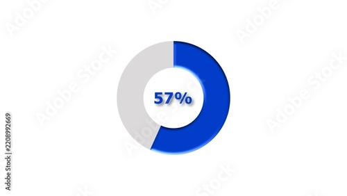 57% circle loading pie chart icon modern design concept illustration.