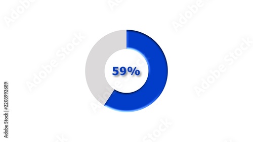 59% circle loading pie chart icon modern design concept illustration.