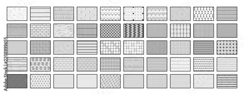 Architectural hatch pattern collection. Foundation, slab, facade, flooring, ceiling and timber section patterns for construction drawings, interior plans, engineering and CAD details. Black and white