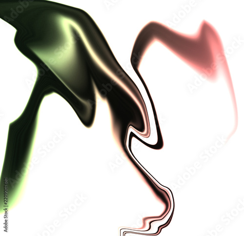 Metallic Liquid Swirl Graphic with Clean White Background