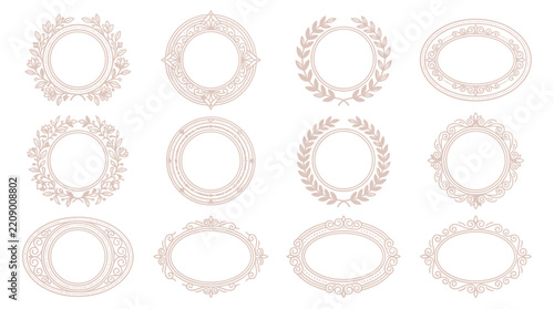 Ornate Decorative Frames and Borders Collection, Vintage Style Isolated