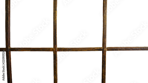 Metal window grille with bars