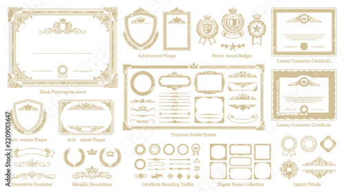 Ornate Decorative Frames, Borders, Certificates & Awards - Vector Graphics