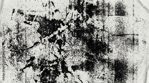 Distressed xerox texture with black ink toner marks on white paper