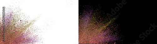 Colorful Powder Splash Burst Holi Gulal Cloud Isolated Transparent PNG Corner Overlay
