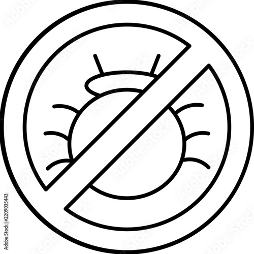 No bugs icon representing pest control for gardening and agriculture