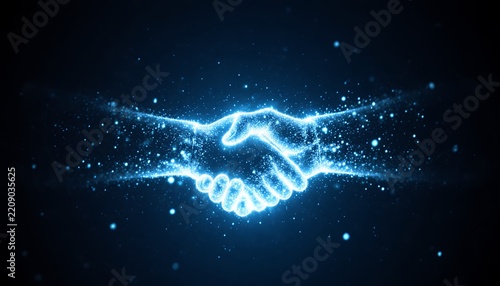 Translucent Handshake Forming with Energetic Light Effects