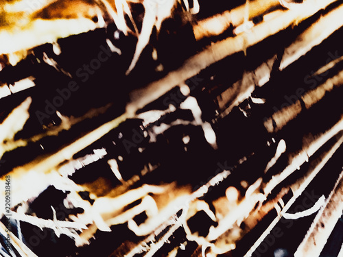 Fotografie Abstract watercolor streaks with golden and black tones create a dynamic texture