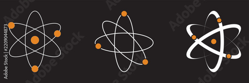 Multicolour nuclear structure icon set.atomic structure symbol.vector illustrator.eps 10
