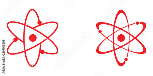 Atomic structure icon set. atom set vector graphics.science presentations.eps 10