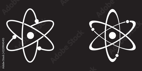 Atomic structure icon set. atom set vector graphics.science presentations.eps 10