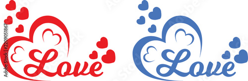 Love Heart Typography Logo Design