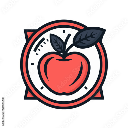 Red Apple in a Circular Dial Frame
