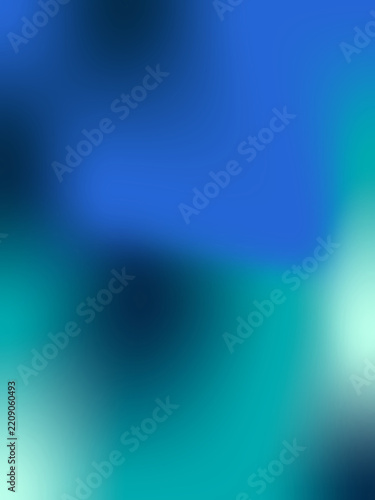 Abstract blurred background, featuring smooth transitions between deep navy blue vibrant teal and bright cyan tones in a fluid gradient mesh gradient