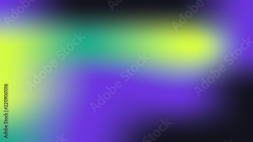 Abstract blurred background, with smooth transitions, of intense purple, bright lime green, deep black, soft gradient texture, mesh gradient