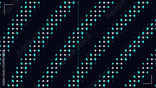 Minimalist four grid twinkling light pattern on black background