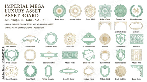 Luxury Vector Ornaments & Assets - Art Deco, Vintage, Elegant Design Elements