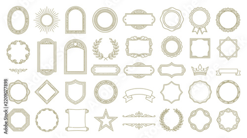 Decorative Vintage Frames and Borders - Isolated Elements on Transparent Background