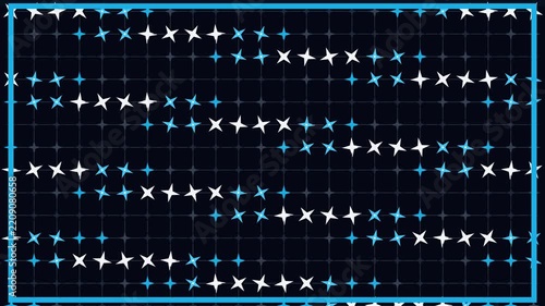 Twinkling grid of glowing points on a black background