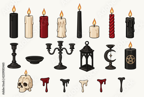 Gothic Candles and Candelabra Halloween Collection
