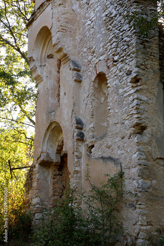 Ruins of a 12th-century medieval church in Hungary. Village of Ódörögd, Balaton Uplands, Western Hungary