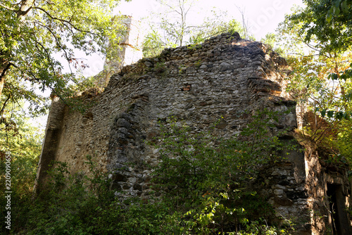 Ruins of a 12th-century medieval church in Hungary. Village of Ódörögd, Balaton Uplands, Western Hungary