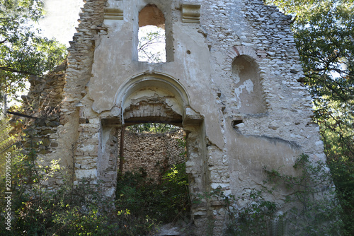 Ruins of a 12th-century medieval church in Hungary. Village of Ódörögd, Balaton Uplands, Western Hungary
