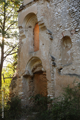 Ruins of a 12th-century medieval church in Hungary. Village of Ódörögd, Balaton Uplands, Western Hungary