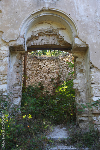 Ruins of a 12th-century medieval church in Hungary. Village of Ódörögd, Balaton Uplands, Western Hungary