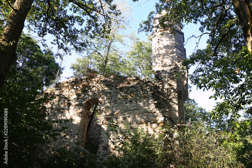Ruins of a 12th-century medieval church in Hungary. Village of Ódörögd, Balaton Uplands, Western Hungary